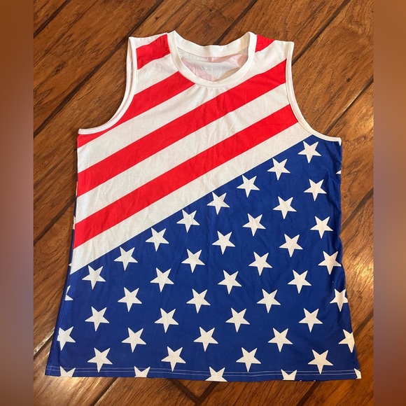 Nice! 4th of July tank top women’s 2XL soft comfort USA flag red white blue - Picture 1 of 7